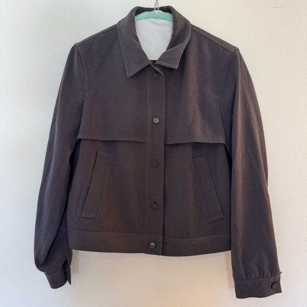 Club Monaco Aveena Jacket Gray Button Front Utility Jacket Size S Minimalist